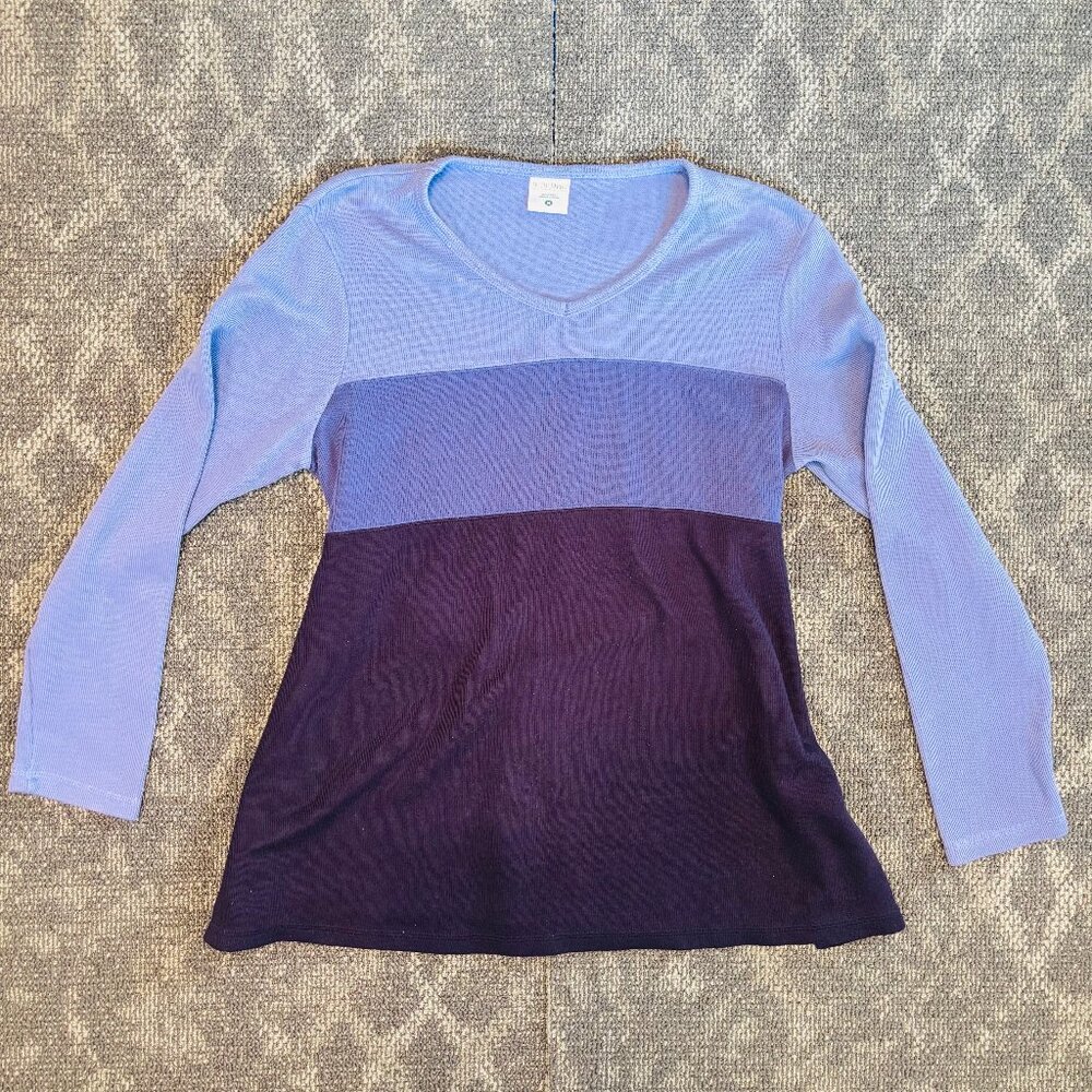 Motherhood Maternity Women's Top Size M - Blue Gradient, Long Sleeve, Comfort